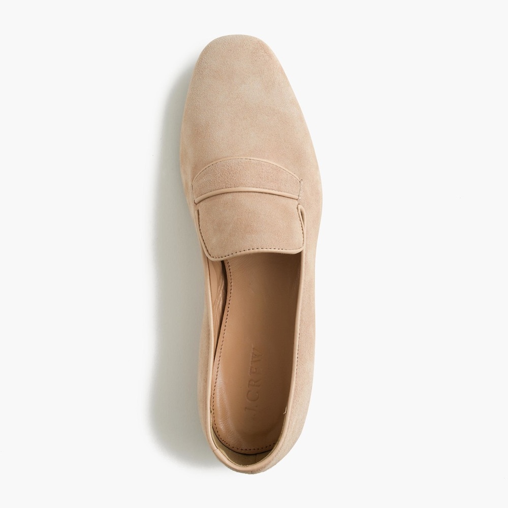 EUC J. Crew Georgie Suede Penny Loafers Natural 8